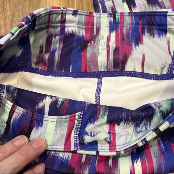 Athleta Legging Small Womens Purple Pink Back Zip Pocket Cropped Yoga 438851 - Picture 3 of 7